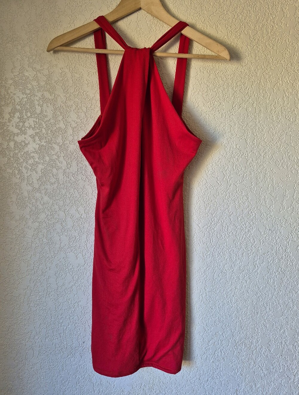 Fashion Nova Red Crossover Neck Mini Dress Womens Size L